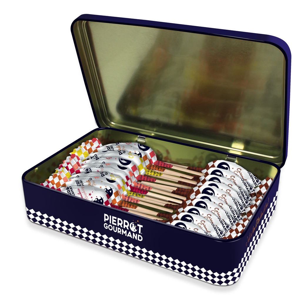 Boite métal 20 sucettes mixtes x 6