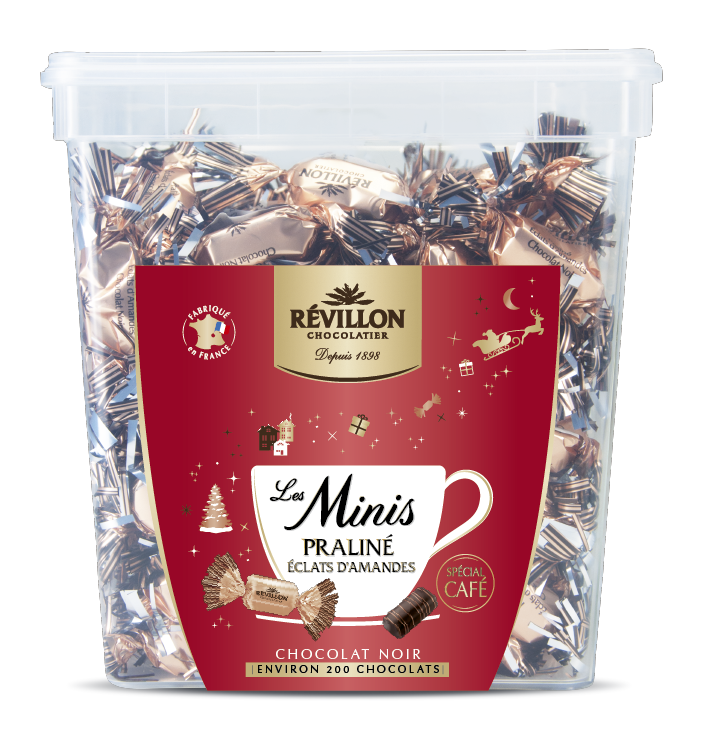 Tubo de mini pralinés feuil choc noir 1.26 kg x 1 