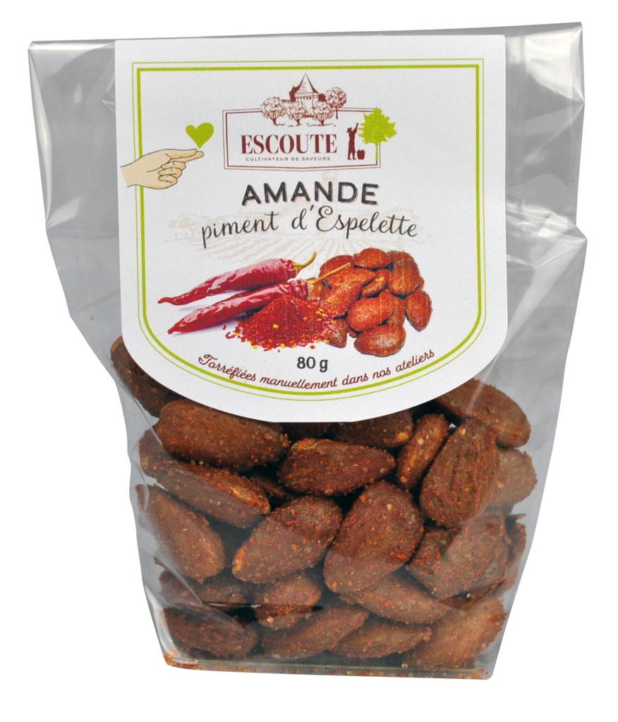Sachet d'amandes au piment d'Espelette 80g X12