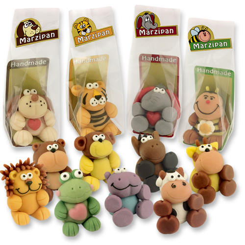 Animaux de la jungle en pâte d'amande 27g x 12
