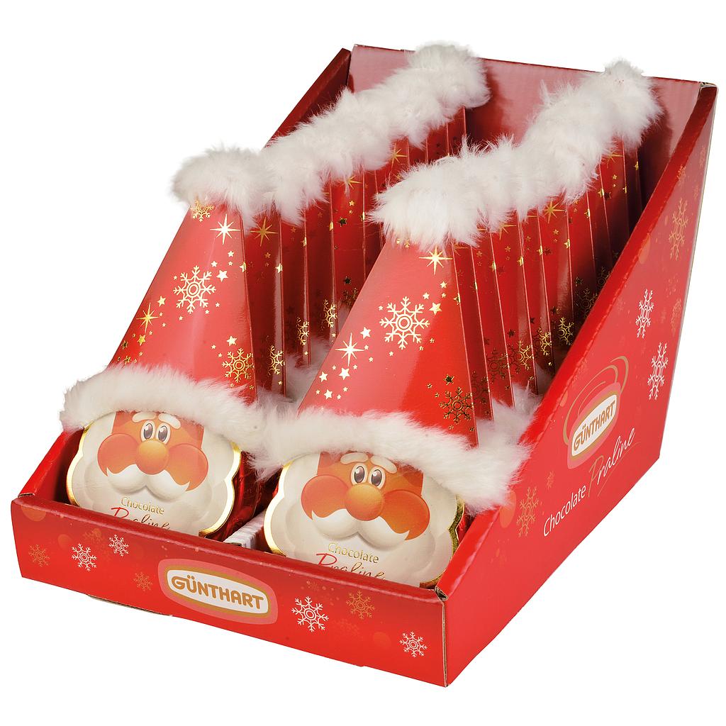 Médaillon praliné avec chapeau Père Noël 24g x 20