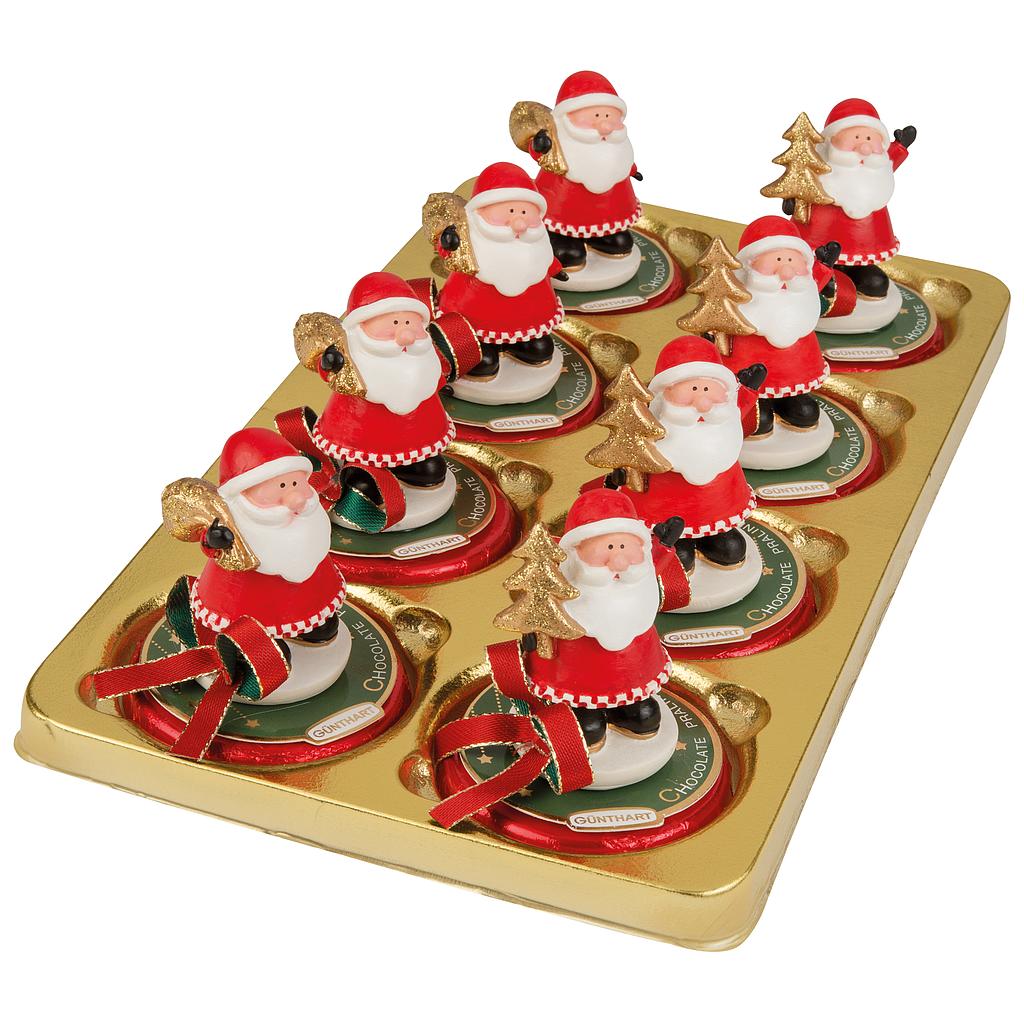Père Noël en résine sur médaillon praliné 55g x 16