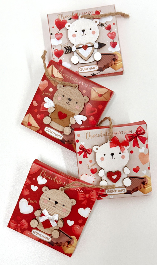 Boite ourson bois cœur assorti 42gx12