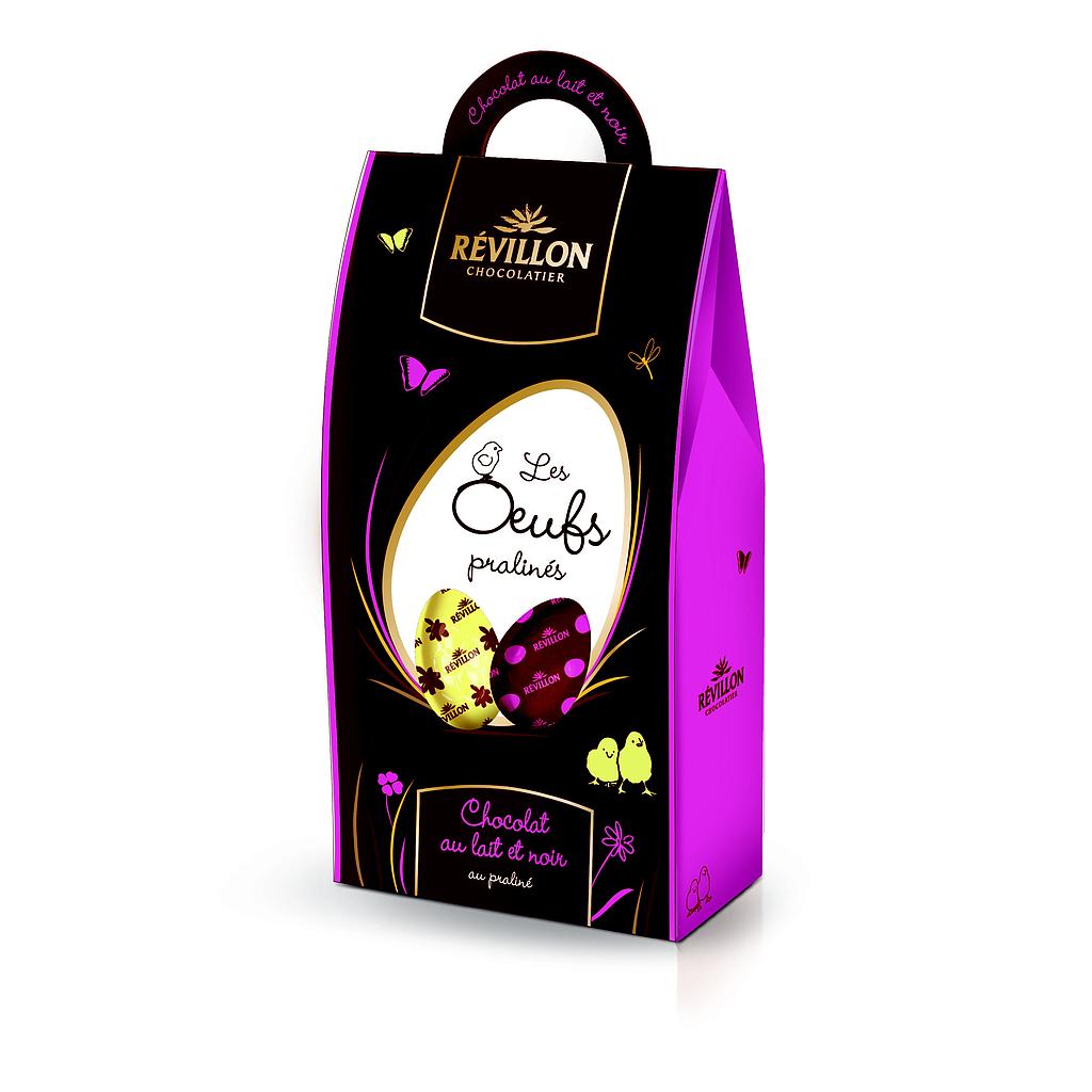 Etui oeufs praliné lait noir 150g x 12