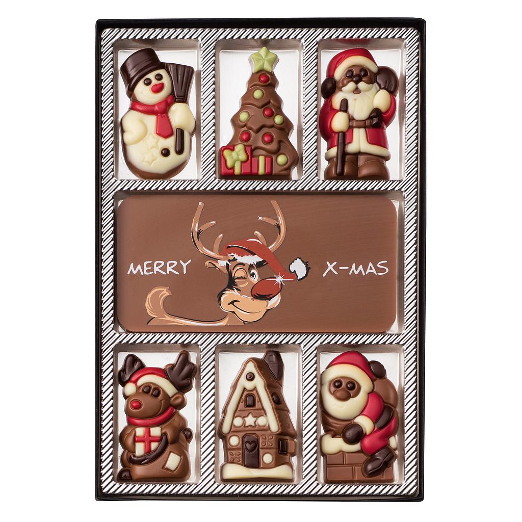 Boite cadeau Noël chocolats plats 100g x 10