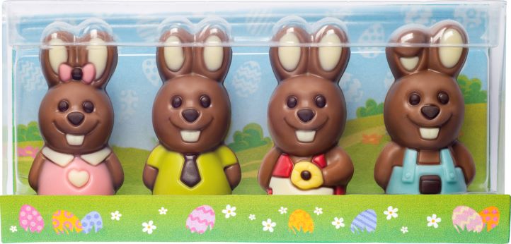 Boite cadeau 4 mini moulages lapin 10g x 9 