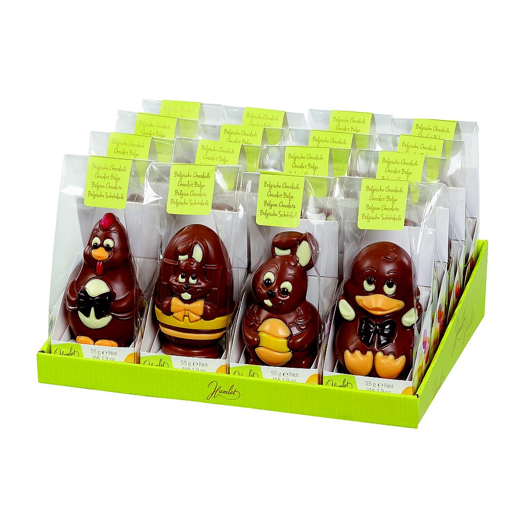 Moulages Pâques assortis 55g x 16