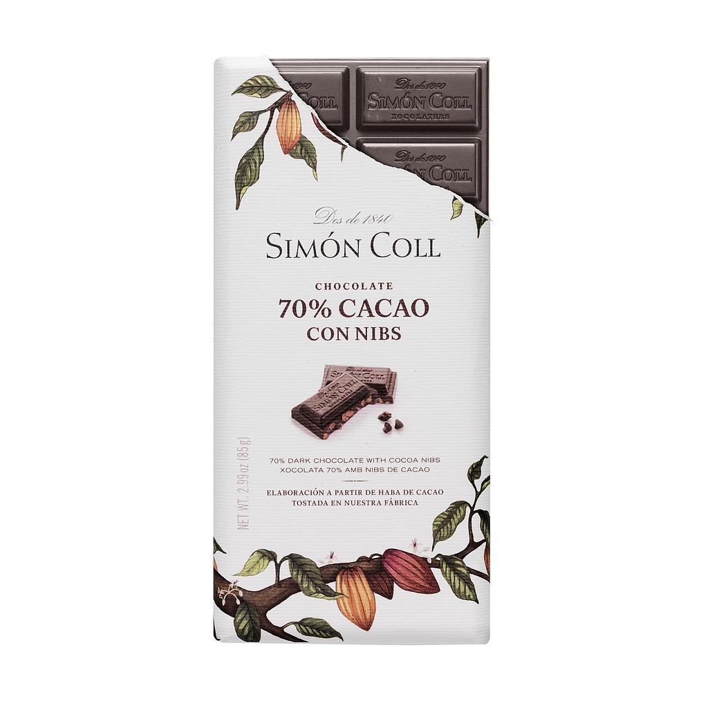 Tablette SC 70% aux éclats de fèves 85g x10