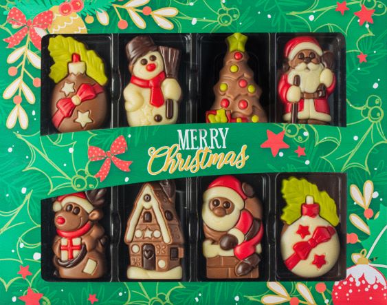 Boite cadeau Noël en relief 80g x 8