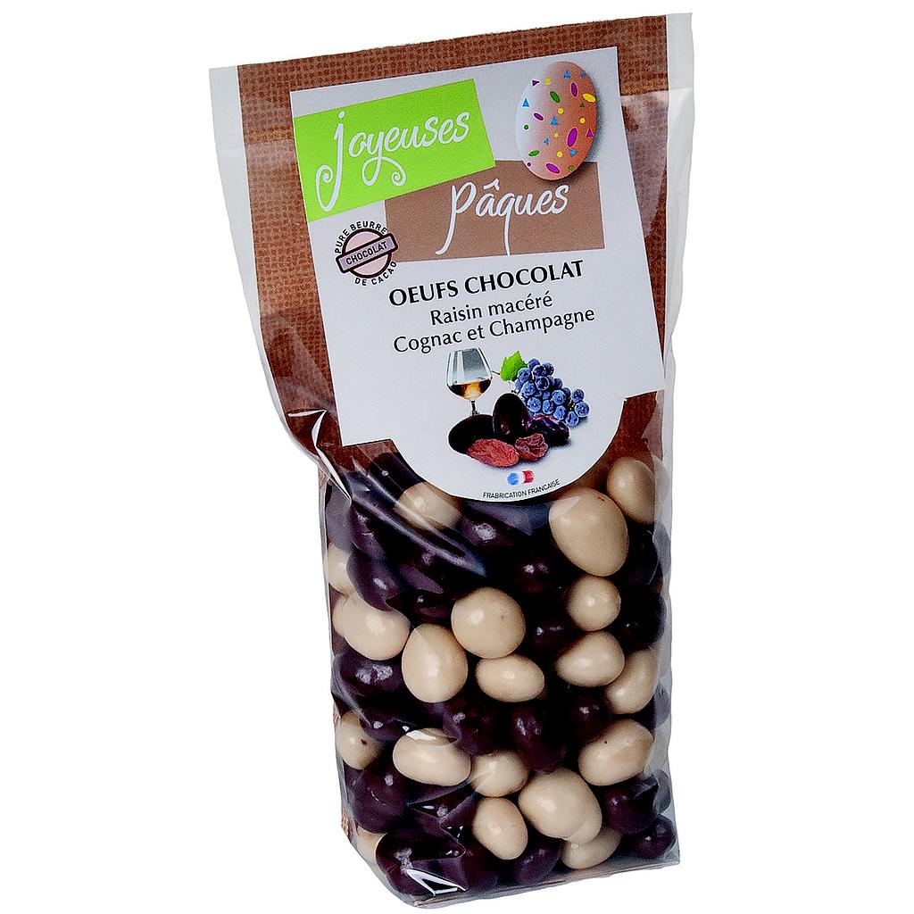 Sachet oeuf chocolat Cognac et Marc de champagne 180g x 12