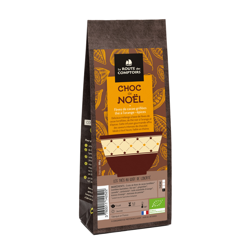 Sachet thé noir bio à l'orange Choc de Noêl 100g x 6