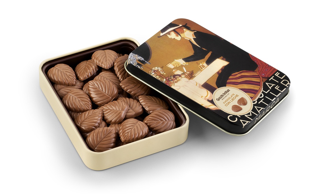 Boite cadeau métal feuille choc lait  60g x10