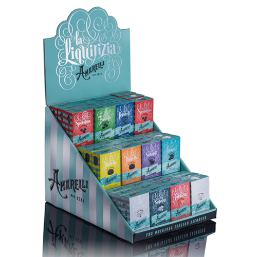 *Présentoir réglisse boites cartons assorties 60g x 36