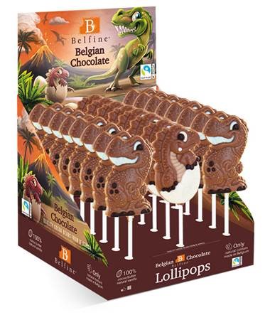 Sucette choc lait Dino 2 modèles assortis 25gx24